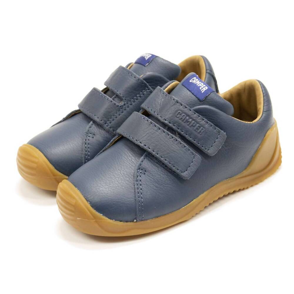 NEW CAMPER kid's dadda leather sneakers in blue